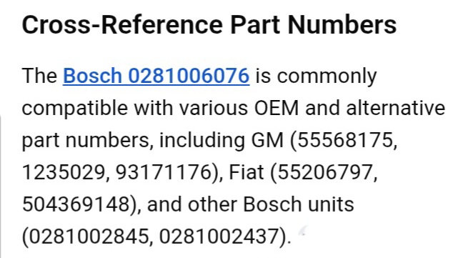 Ford Ranger PJ PK Bosch MAP sensor - Private Seller Ford Ranger PJ PK Bosch MAP sensor - Private Seller