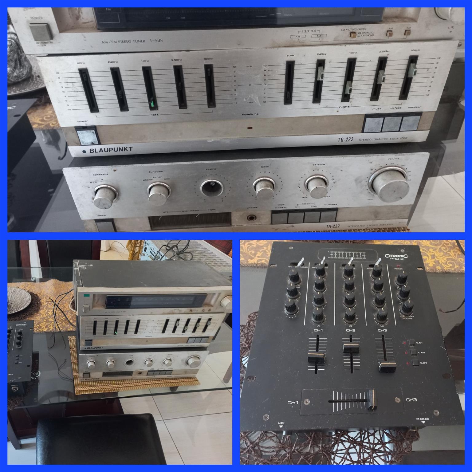 music items,amps,mixers,equaliser
