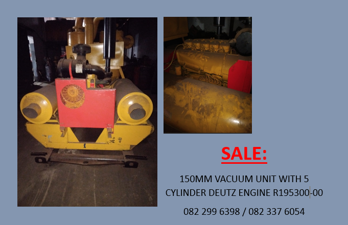 150mm Vacuum Unit with 5 Cylinder Deutz Engine For sale: 150mm Vacuum Unit with 5 Cylinder Deutz Engine For sale: