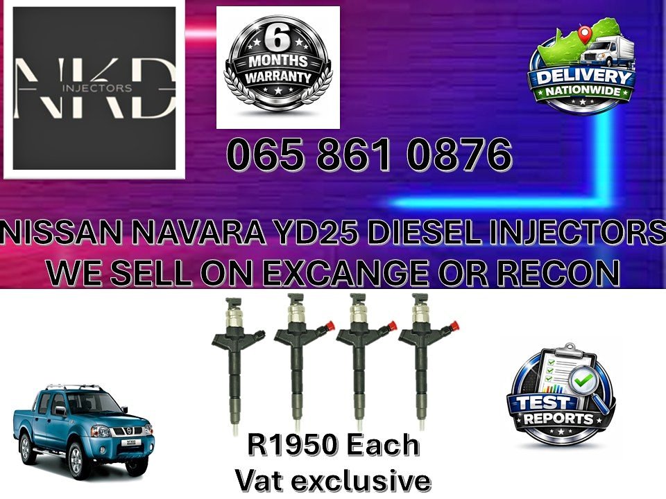 NISSAN NAVARA YD 25 DIESEL INJECTORS FOR SALE ON EXCHANGE OR RECON OR NEW VILJOENSKROON - Private Seller NISSAN NAVARA YD 25 DIESEL INJECTORS FOR SALE ON EXCHANGE OR RECON OR NEW VILJOENSKROON - Private Seller