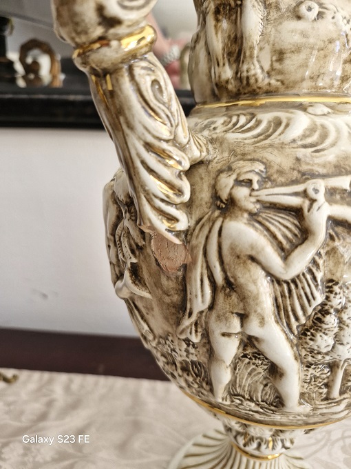 Collectors Bargain ! Beautiful Vintage Cappodimonte Italian Water Jug !Highly Co