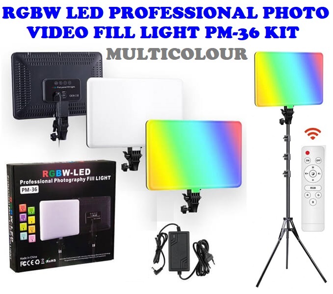 Professional Video & Photo MultiColour RGBW Remote Controlled LED Light Kit. NEW