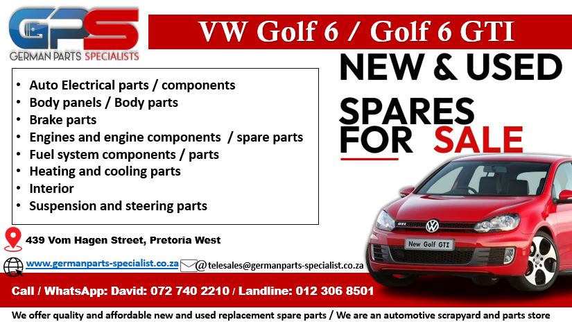 VW Golf 6 / Golf 6 GTI new and used spare parts for sale - Private Seller VW Golf 6 / Golf 6 GTI new and used spare parts for sale - Private Seller