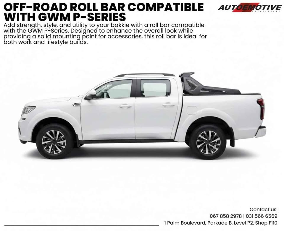 OFF-ROAD ROLL BAR COMPATIBLE WITH GWM P-SERIES - Private Seller OFF-ROAD ROLL BAR COMPATIBLE WITH GWM P-SERIES - Private Seller