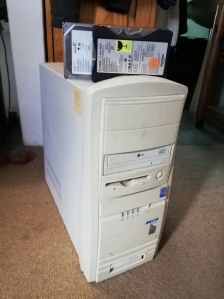 P4 Mecer desktop old legacy pc, No power supply unit - for sale as is 