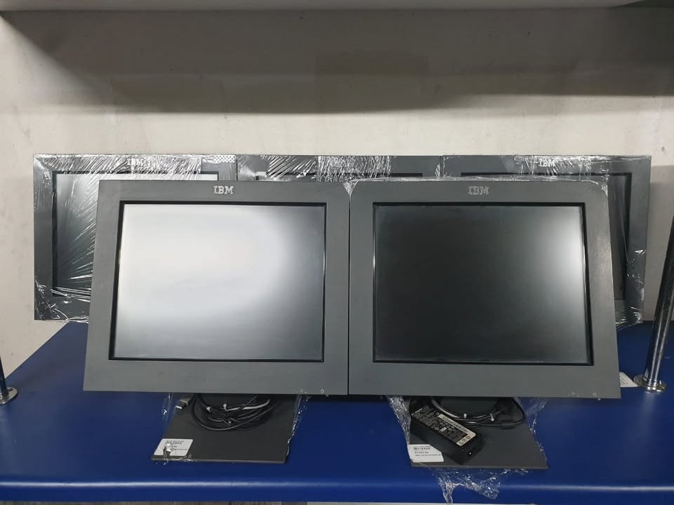 Touch Screen IBM Flat Panel, Black 17 -inch screen size LCD, with stand