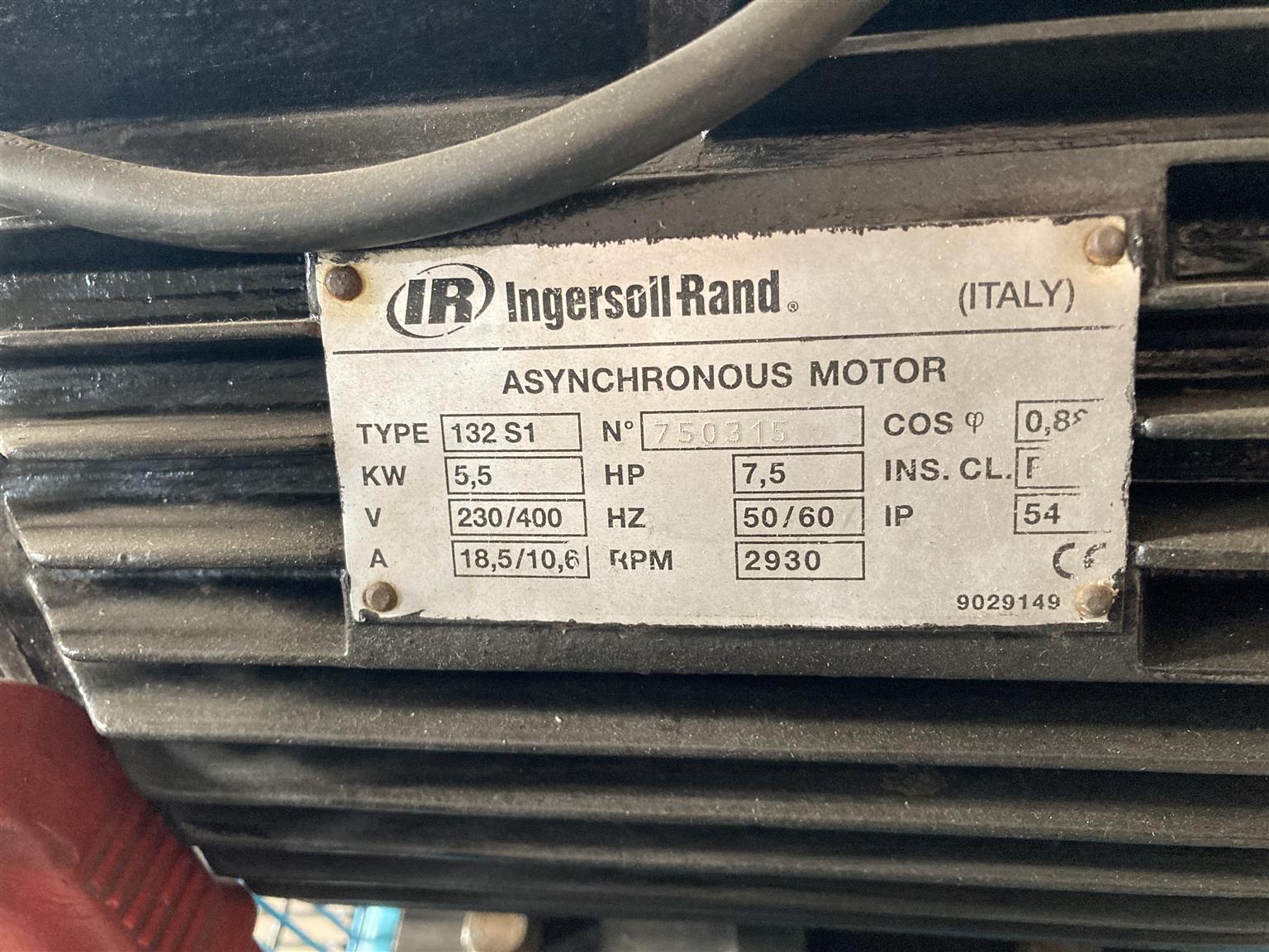 Ingersoll Rand Compressor 5.5 Kw/210 litre tank 3 phase