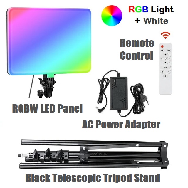 Professional Video & Photo MultiColour RGBW Remote Controlled LED Light Kit. NEW