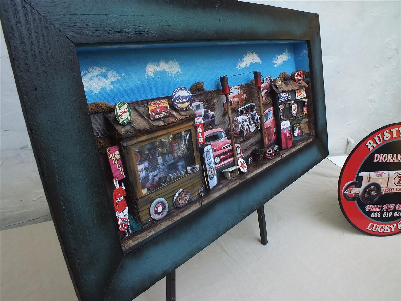 Vintage Ford Garage 3 D Diorama Art For Sale