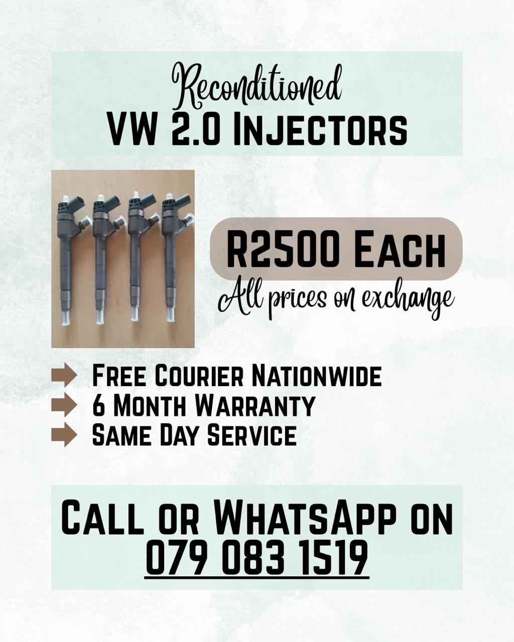 VW 2.0 INJECTORS FOR SALE WITH WARRANTY INCLUDED - Private Seller VW 2.0 INJECTORS FOR SALE WITH WARRANTY INCLUDED - Private Seller