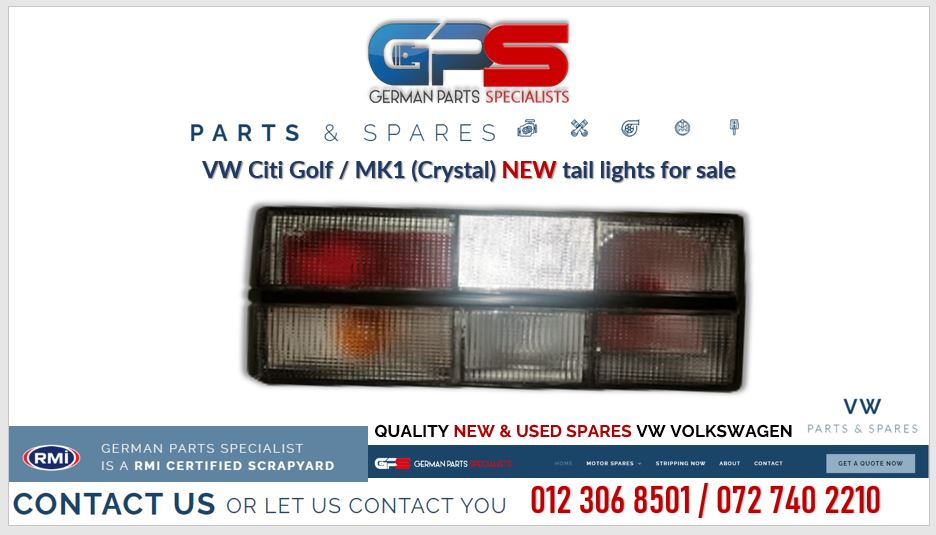 VW Citi Golf / MK1 (Crystal) new tail lights for sale - Private Seller VW Citi Golf / MK1 (Crystal) new tail lights for sale - Private Seller