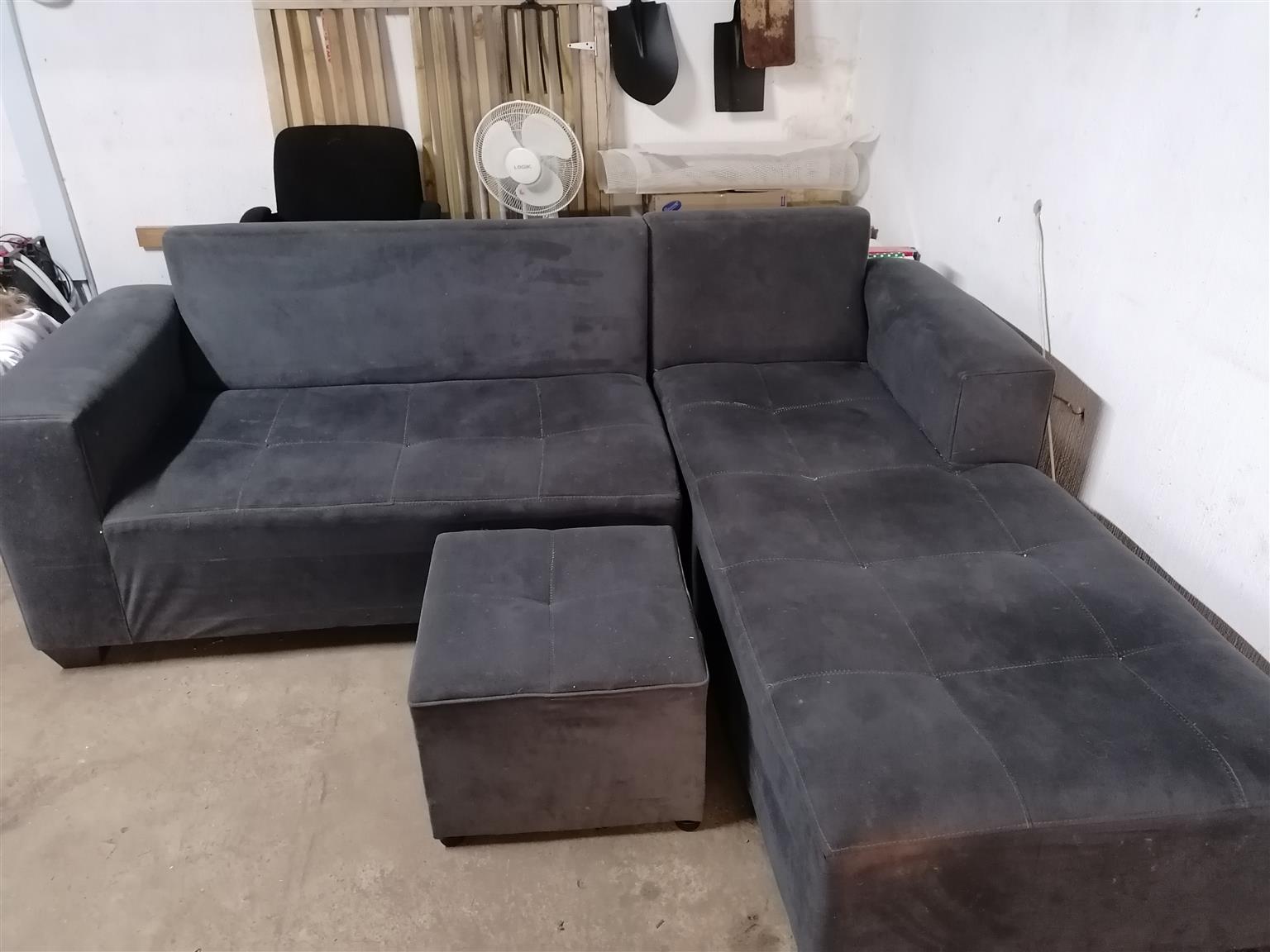 L shape couches, grey