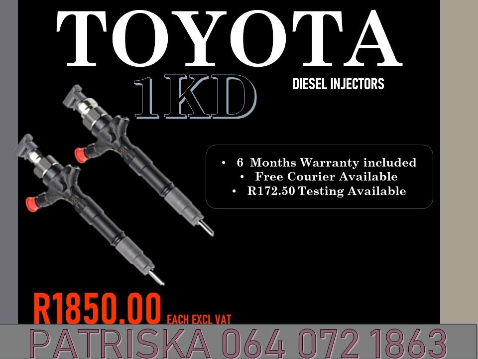 Toyota 1kd diesel injectors for sale on same day service - Private Seller Toyota 1kd diesel injectors for sale on same day service - Private Seller