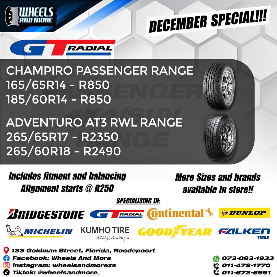 GT Radial - 165/65R14 - 265/60R18 Tyres - Private Seller GT Radial - 165/65R14 - 265/60R18 Tyres - Private Seller