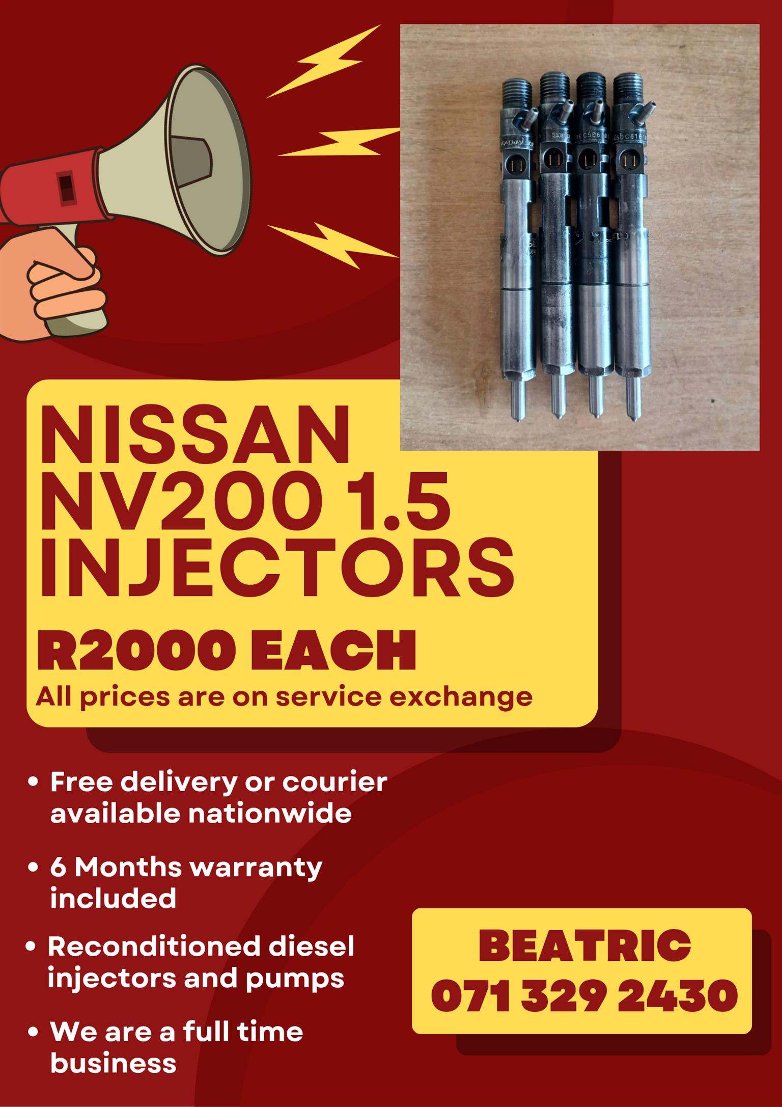 NISSAN NV200 1.5 INJECTORS FOR SALE WITH WARRANTY INCLUDED - Private Seller NISSAN NV200 1.5 INJECTORS FOR SALE WITH WARRANTY INCLUDED - Private Seller