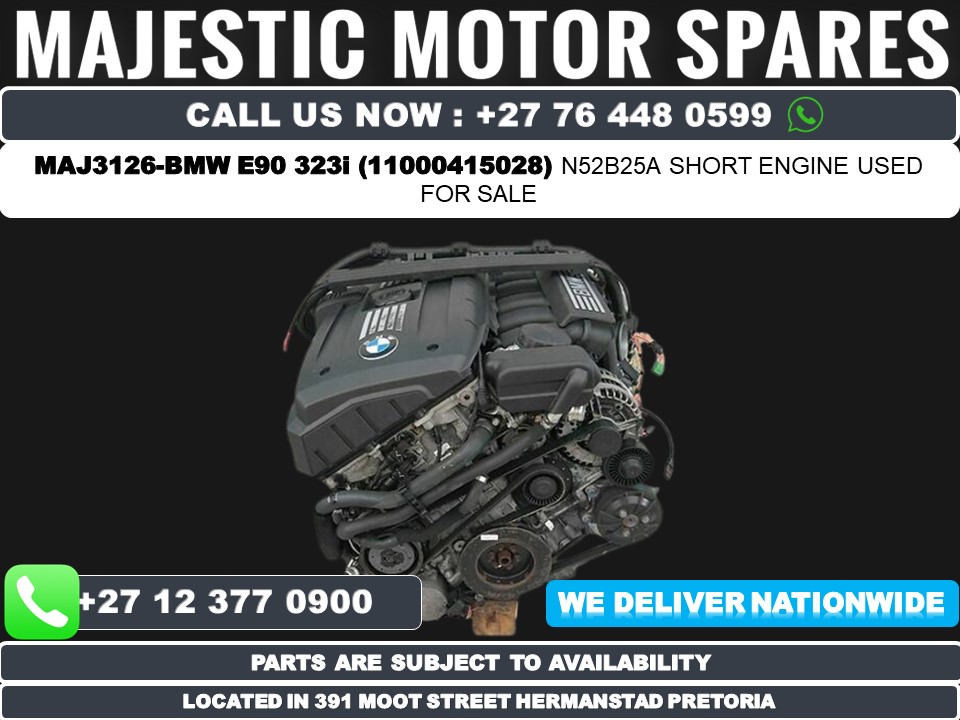 MAJ-3126 Bmw E90 323i automatic N52B25A short engine for sale MAJ-3126 Bmw E90 323i automatic N52B25A short engine for sale