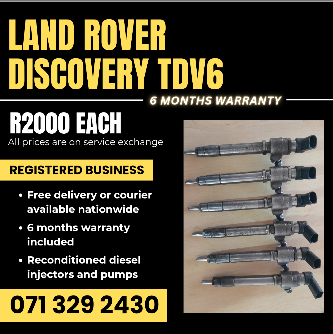 LAND ROVER DISCOVERY TDV6 INJECTORS FOR SALE WITH - Private Seller LAND ROVER DISCOVERY TDV6 INJECTORS FOR SALE WITH - Private Seller