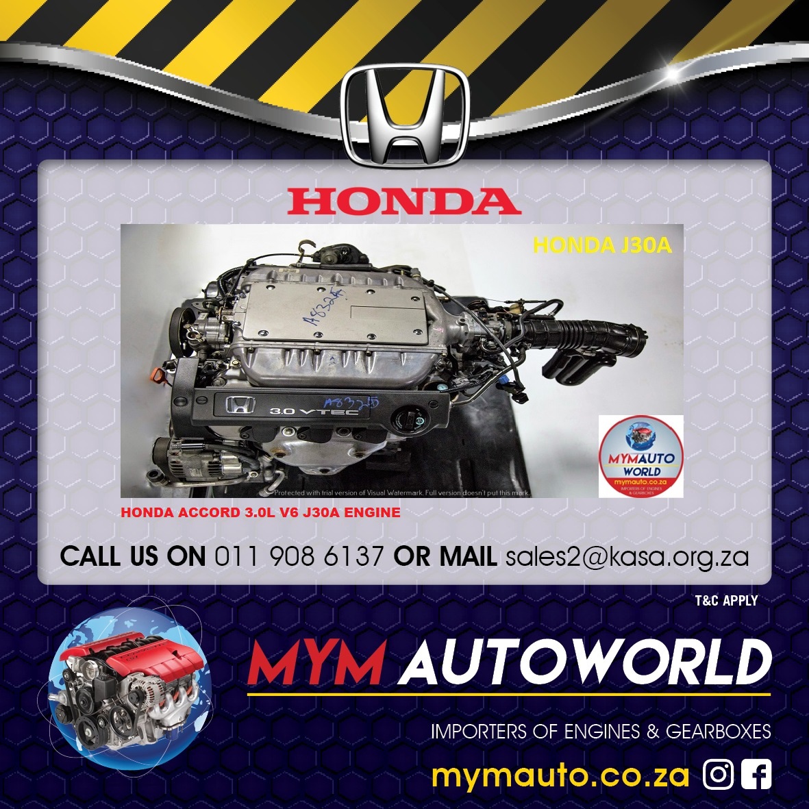 HONDA ACCORD 3.0 V6 J30A ENGINE - Private Seller HONDA ACCORD 3.0 V6 J30A ENGINE - Private Seller