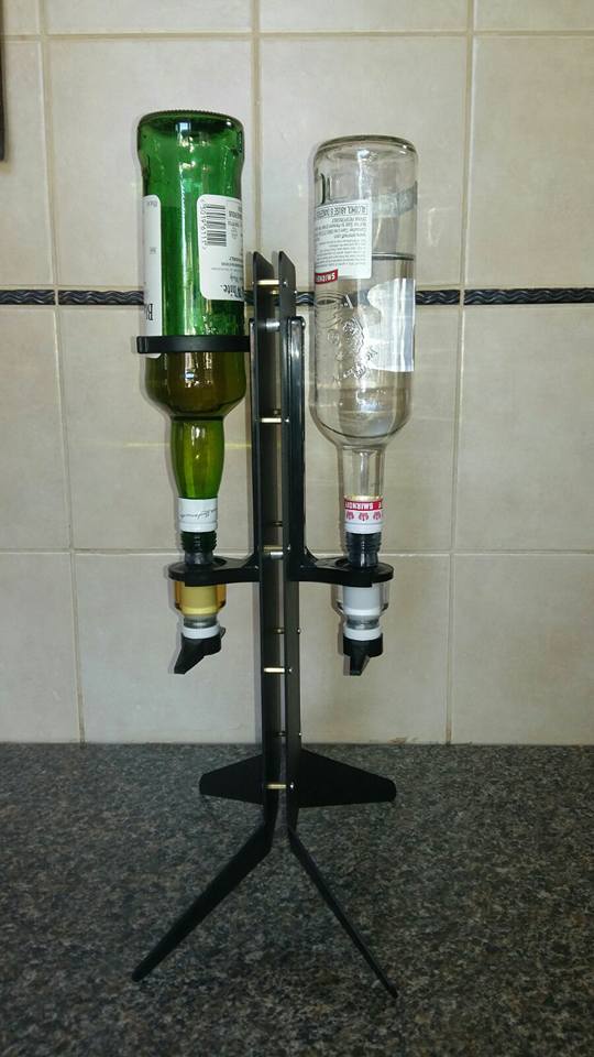 Liquor Dispenser: Unique Free Standing with 2-Optics. Made of Iron. Brand New