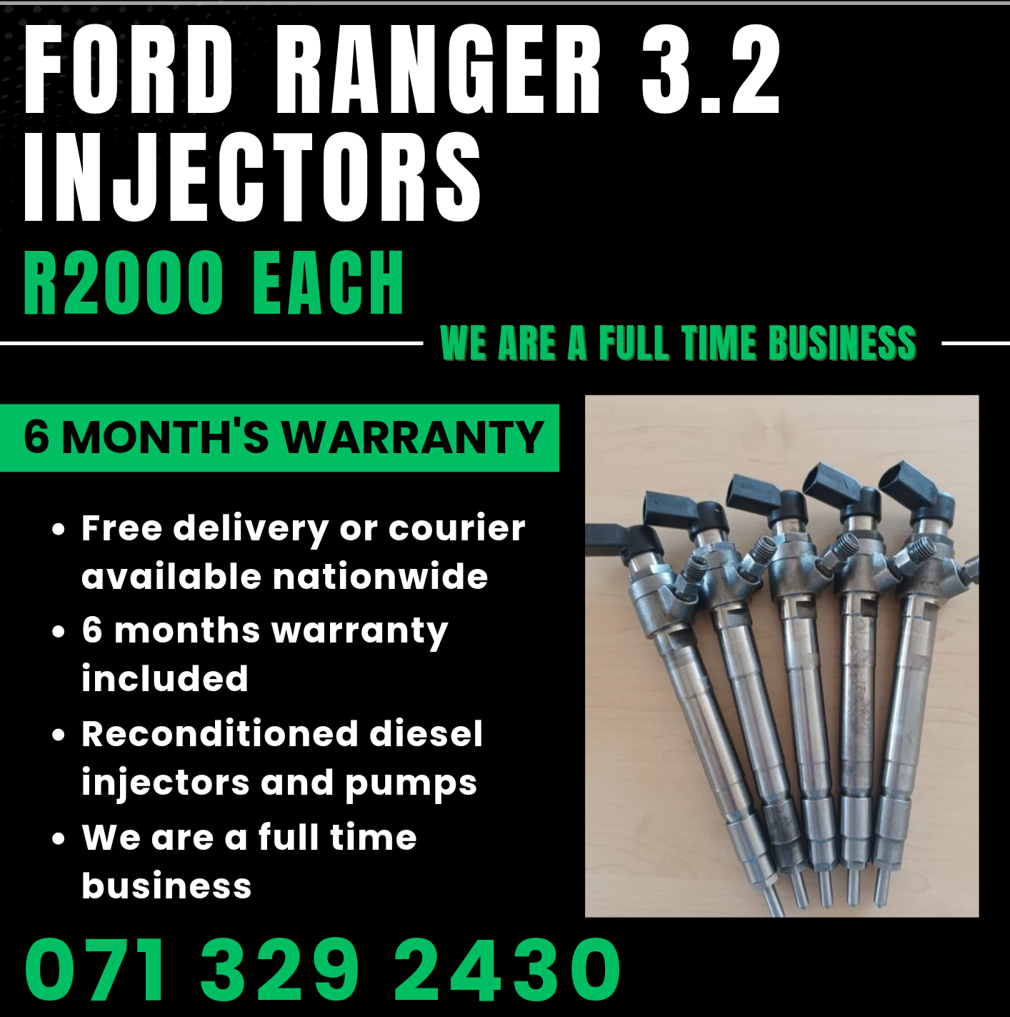 FORD RANGER 3.2 INJECTORS FOR SALE WITH WARRANTY - Private Seller FORD RANGER 3.2 INJECTORS FOR SALE WITH WARRANTY - Private Seller