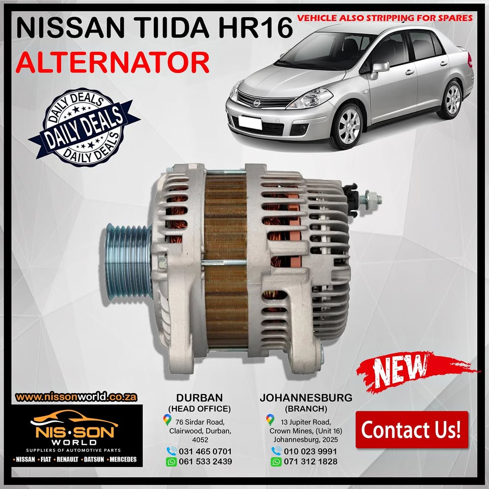 NISSAN TIIDA HR16 ALTERNATOR - Private Seller NISSAN TIIDA HR16 ALTERNATOR - Private Seller
