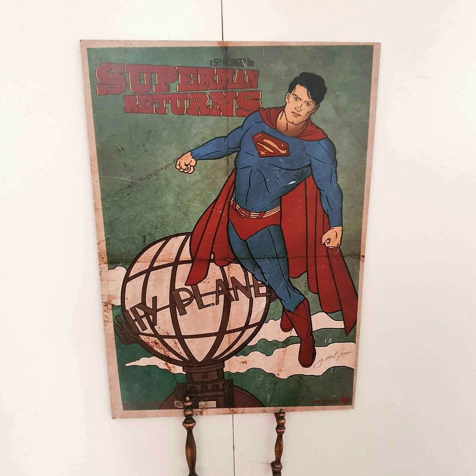 Superman & Batman Portrait vintage wooden plaques Superman & Batman Portrait vintage wooden plaques