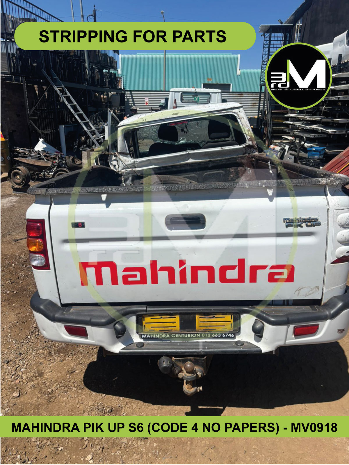 2022 MAHINDRA PIK UP S6 (STRIPPING FOR PARTS) - MV0918 - Private Seller 2022 MAHINDRA PIK UP S6 (STRIPPING FOR PARTS) - MV0918 - Private Seller
