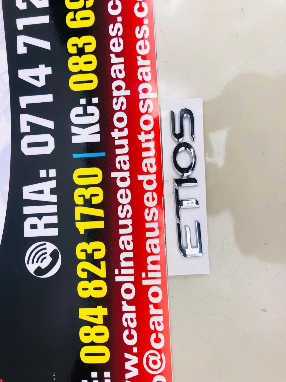 Toyota Etios bootlid emblem/letters - Private Seller Toyota Etios bootlid emblem/letters - Private Seller