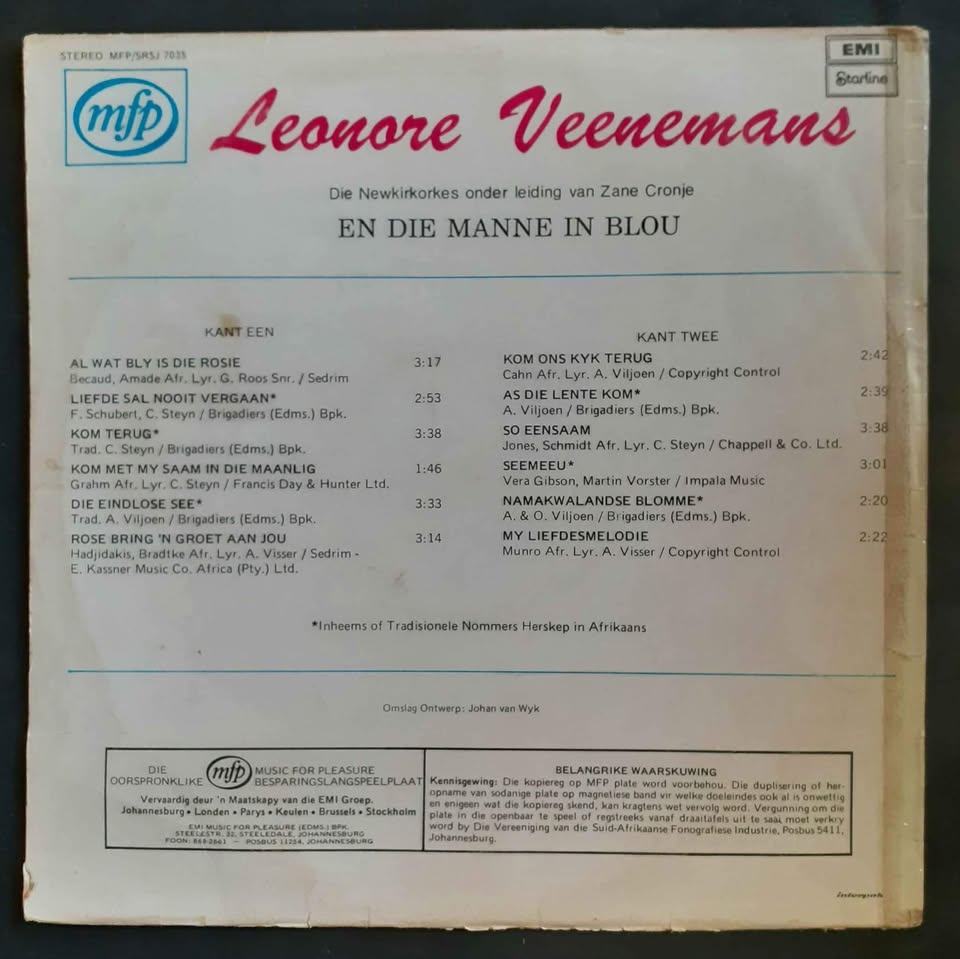 Leonore Veenemans - Al Wat Bly is Die Rosie LP Record