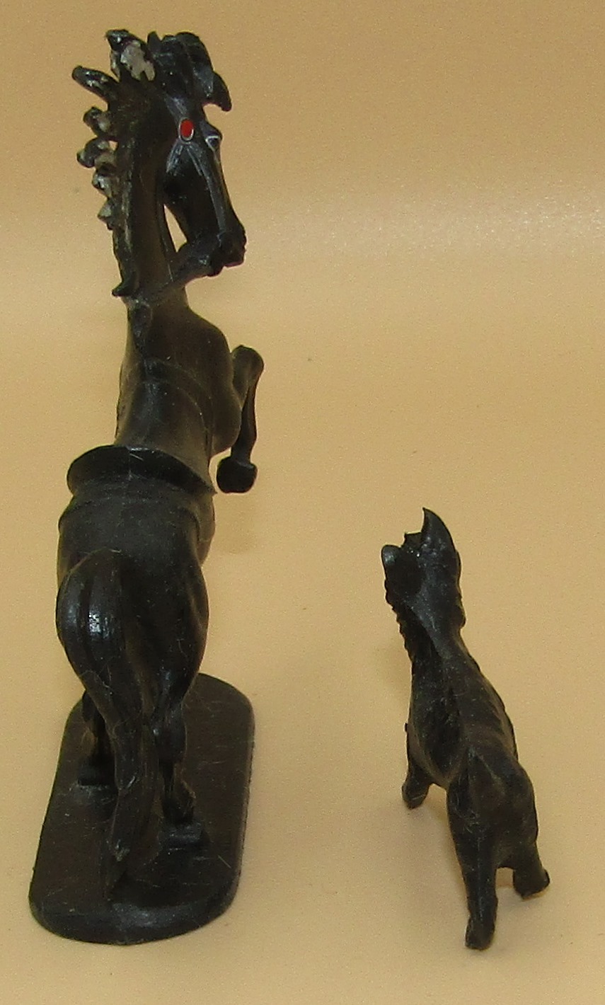 Horse & Dog Plastic Silhouette Figurine