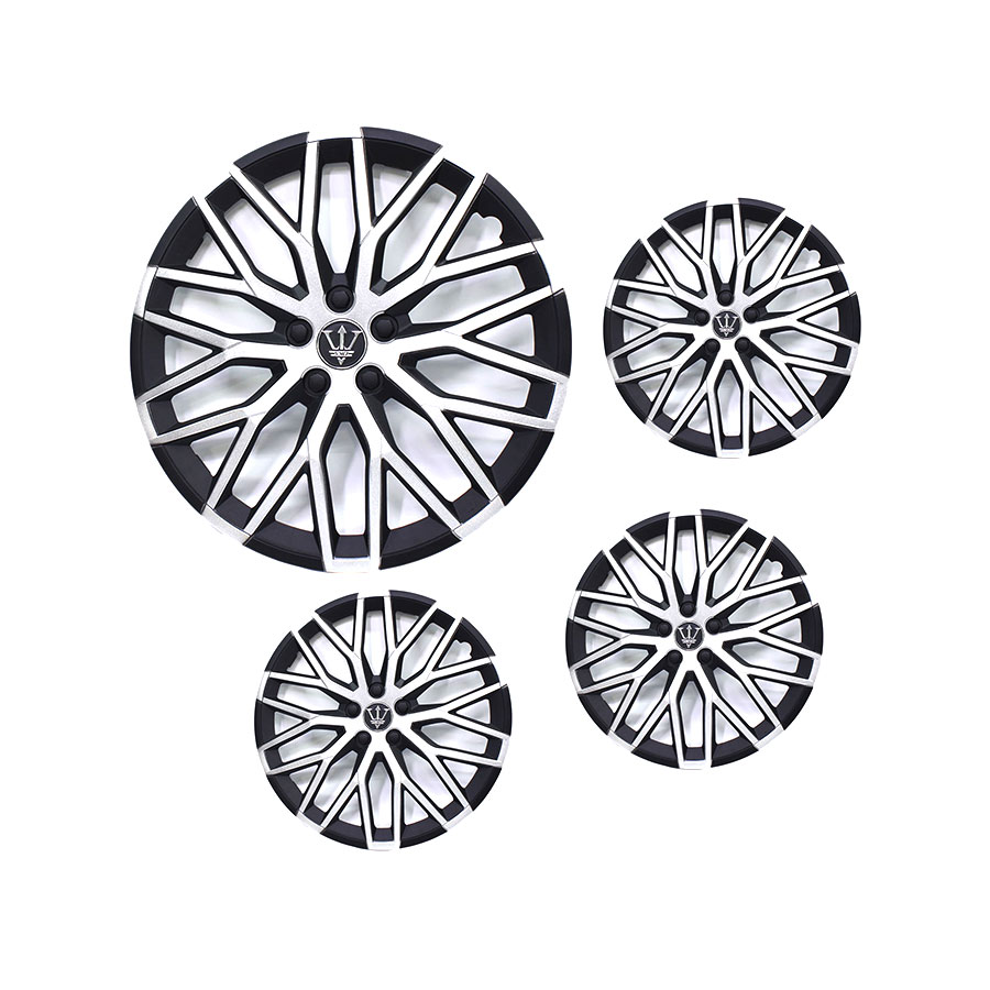 15″ Wheel Cap Black & Silver Hockenheim Design (set of 4)