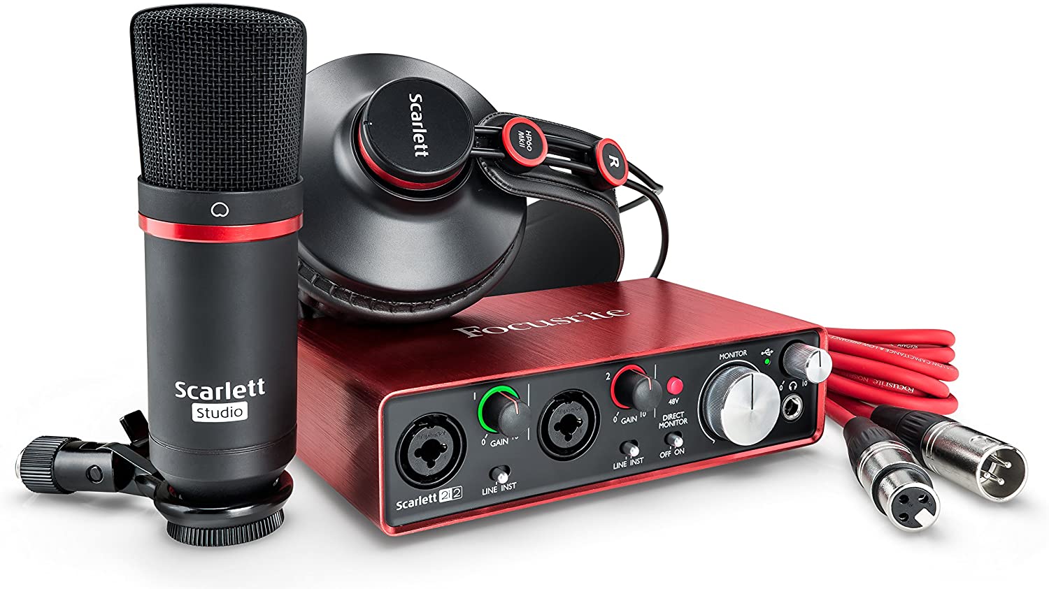 Gen　Focusrite　With　Scarlett　Solo　3rd　Cable　Filter,　Boom　USB　Audio　Interface　Pop　Stand,　XLR　Bundle　Items