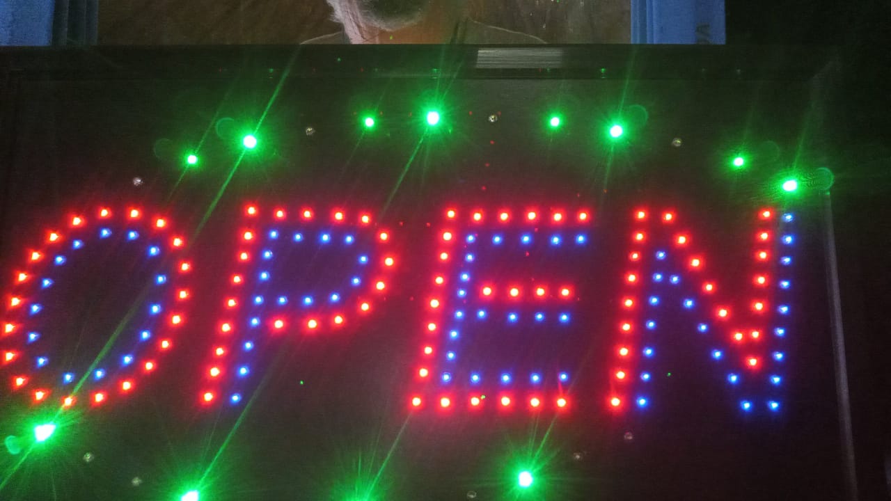 220v 2pin plug LED "OPEN'' sign