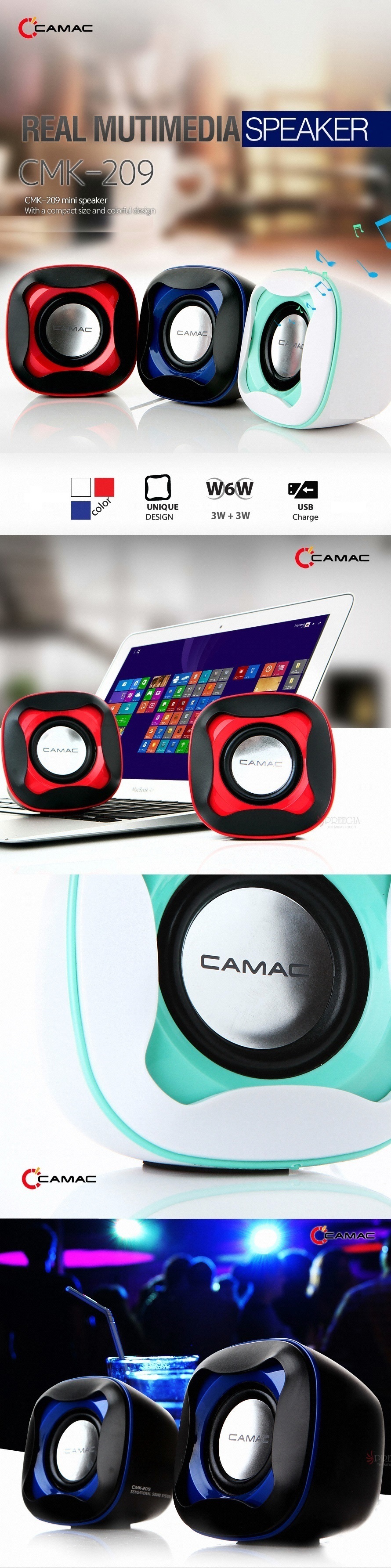MultiMedia Smart Speakers Compact Portable Camac CMK-209. Brand New Products.