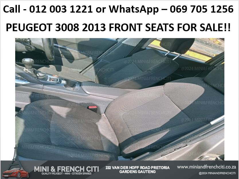 Peugeot 3008 2013 Front Seats For Sale – OEM Replacement - Private Seller Peugeot 3008 2013 Front Seats For Sale – OEM Replacement - Private Seller