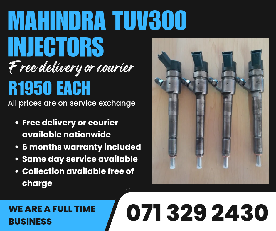 MAHINDRA TUV300 INJECTORS FOR SALE WITH WARRANTY - Private Seller MAHINDRA TUV300 INJECTORS FOR SALE WITH WARRANTY - Private Seller