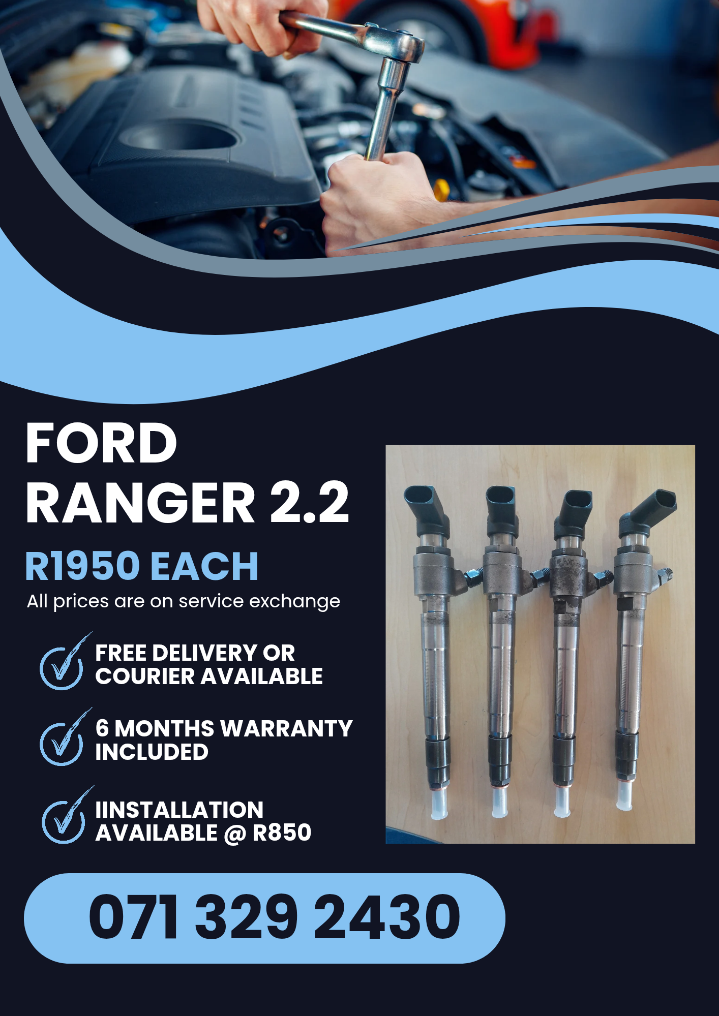FORD RANGER 2.2 INJECTORS FOR SALE WITH WARRANTY - Private Seller FORD RANGER 2.2 INJECTORS FOR SALE WITH WARRANTY - Private Seller