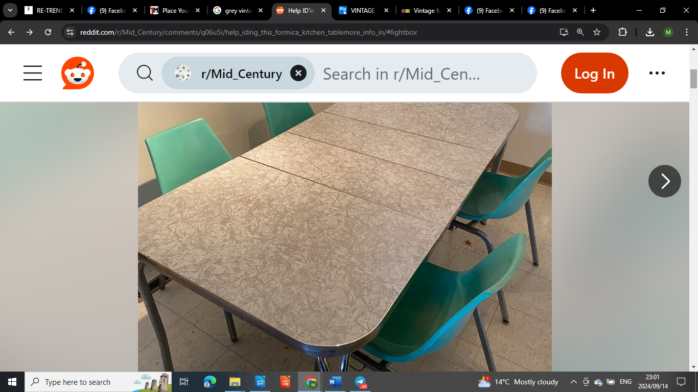 Looking for "vintage formica" kitchen table / countertop. contact me for offer.