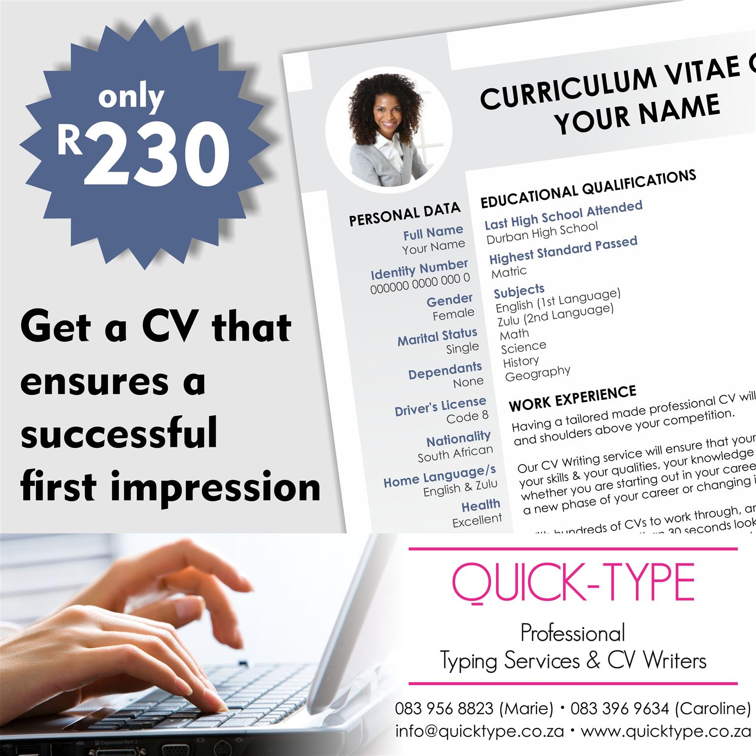 professional cv writing services south africa