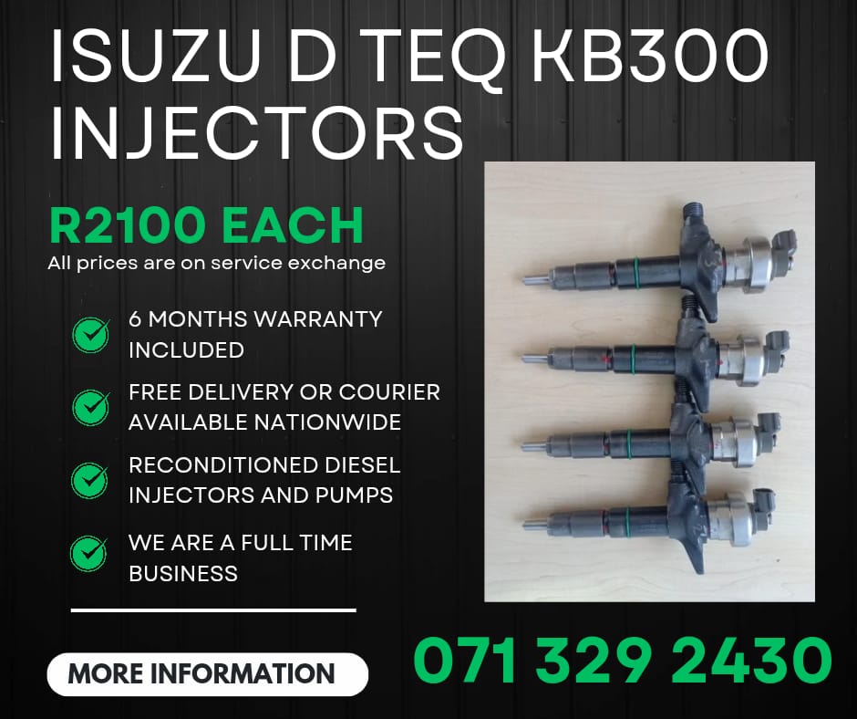 ISUZU D TEQ KB300 INJECTORS FOR SALE WITH WARRANTY - Private Seller ISUZU D TEQ KB300 INJECTORS FOR SALE WITH WARRANTY - Private Seller