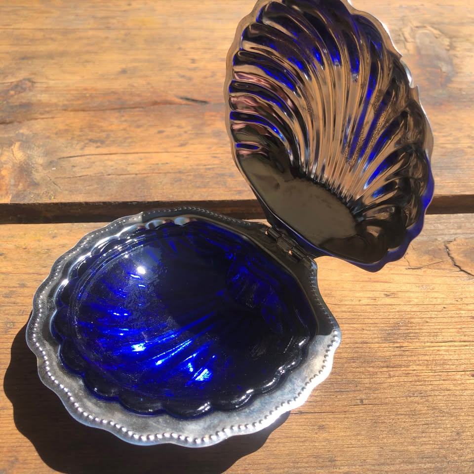 Vintage Silver Clam Butter Dish from around 70’s - excl knife