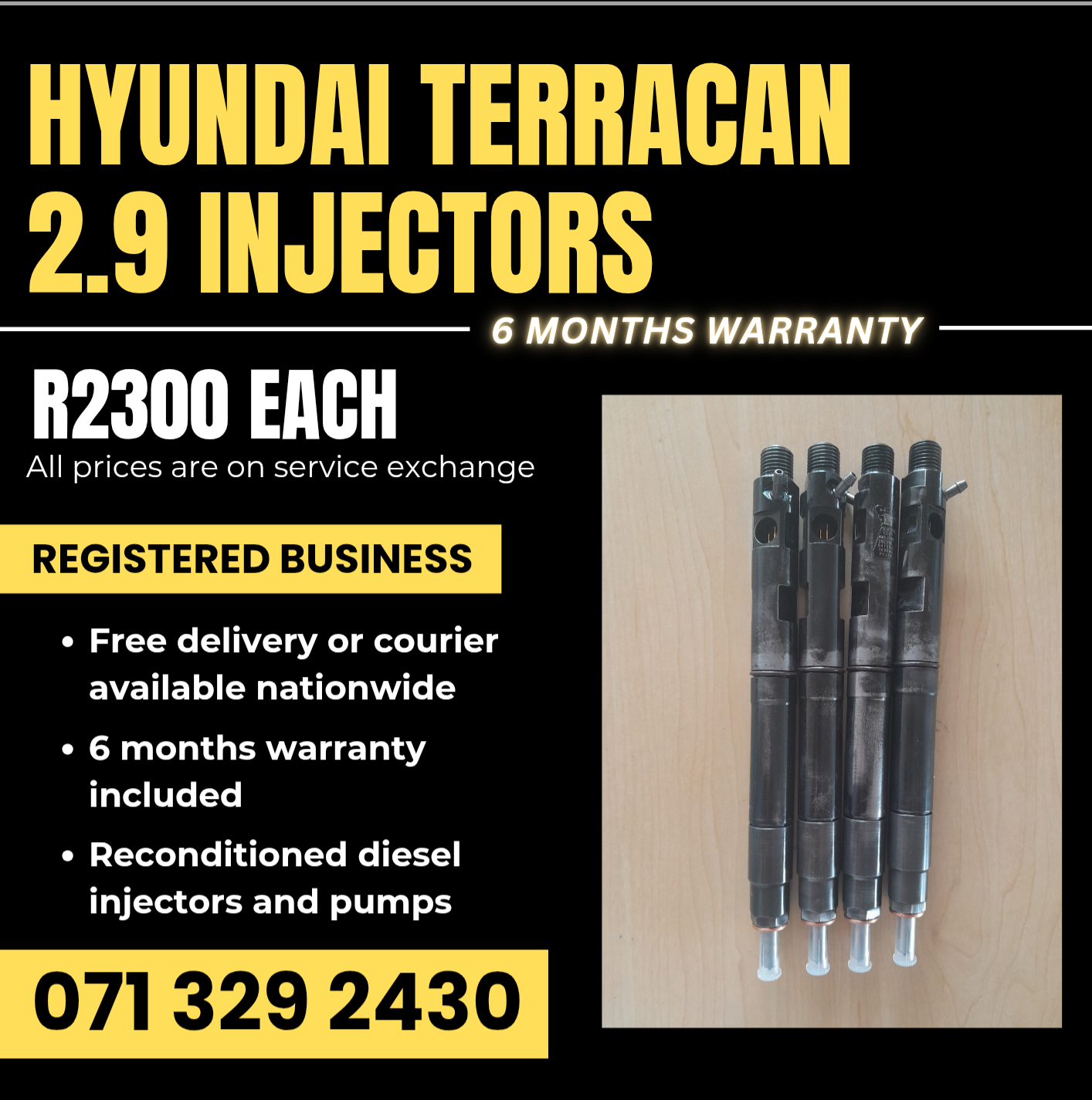 HYUNDAI TERRACAN 2.9 INJECTORS FOR SALE WITH WARRANTY - Private Seller HYUNDAI TERRACAN 2.9 INJECTORS FOR SALE WITH WARRANTY - Private Seller