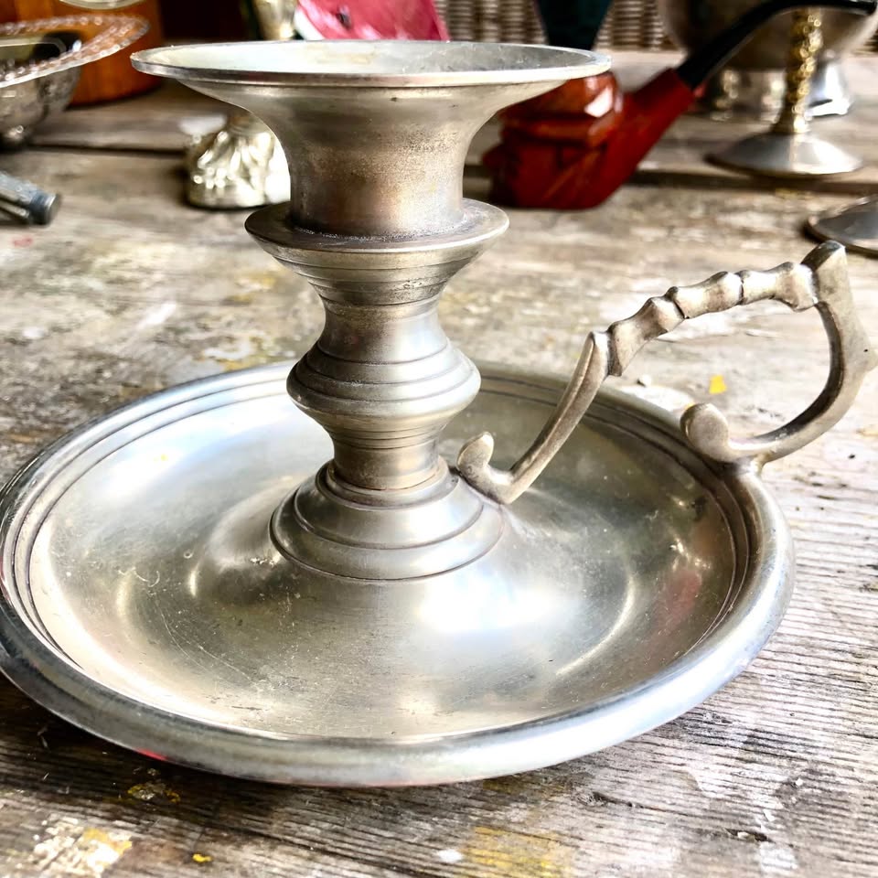 Metal Silver Candle Holder, Finger Ring Candlesticks, Gothic Chamber Stick
