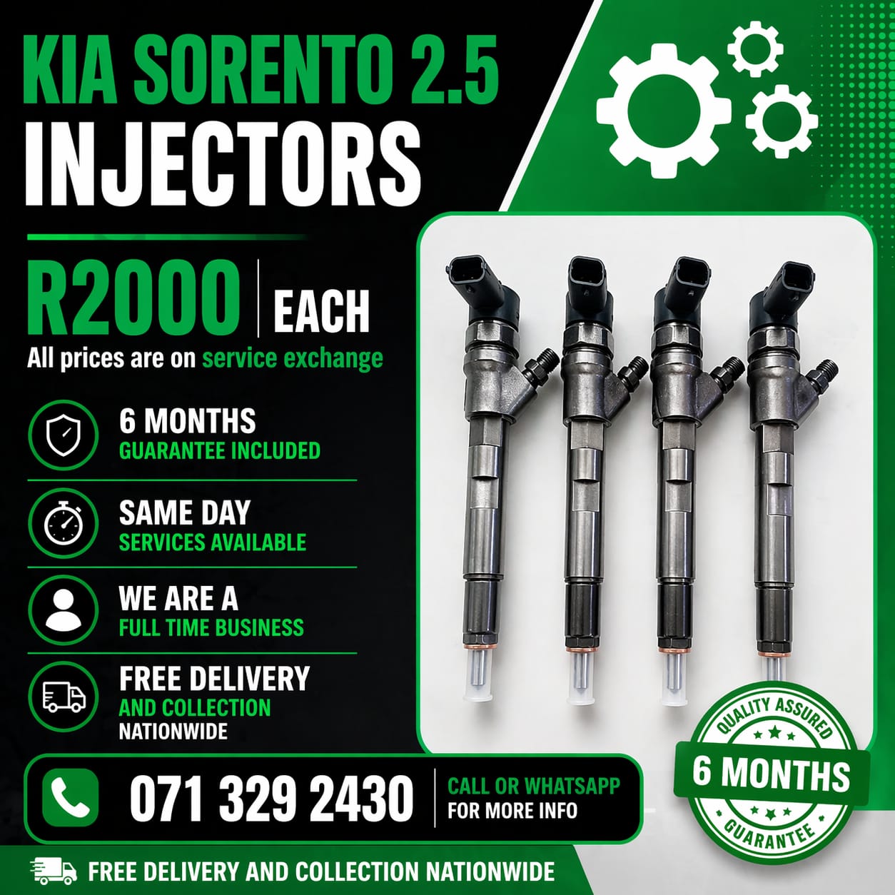 KIA SORENTO 2.5 INJECTORS FOR SALE WITH WARRANTY - Private Seller KIA SORENTO 2.5 INJECTORS FOR SALE WITH WARRANTY - Private Seller