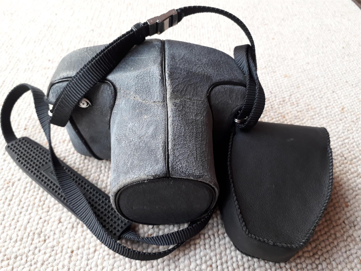 Pentax Asahi camera with flash and carry case