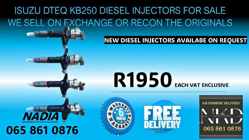 NKD DIESEL INJECTORS FOR SALE FOR ISUZU DTEQ KB250 - Private Seller NKD DIESEL INJECTORS FOR SALE FOR ISUZU DTEQ KB250 - Private Seller