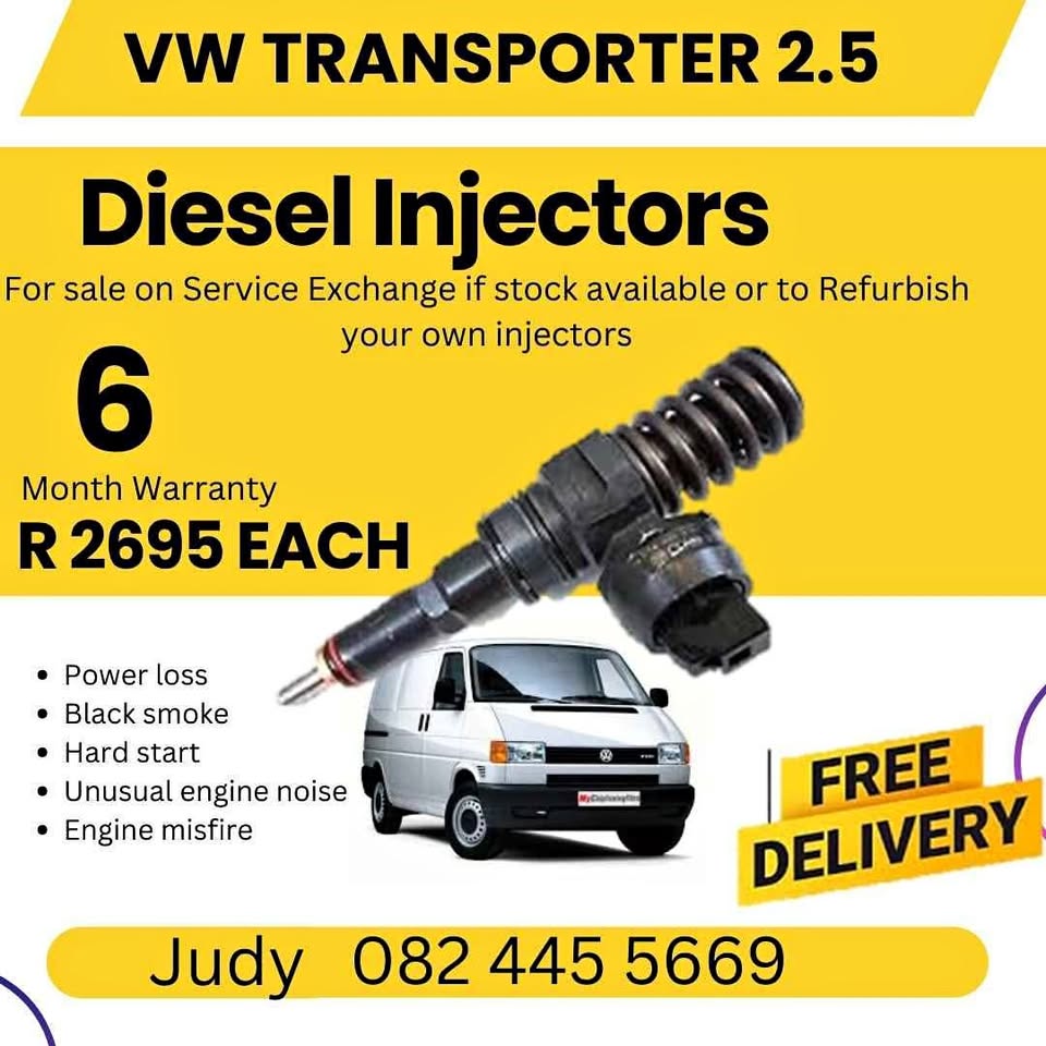 VW Transporter. 2.5 Diesel Injector for sale on service exchange or to recon