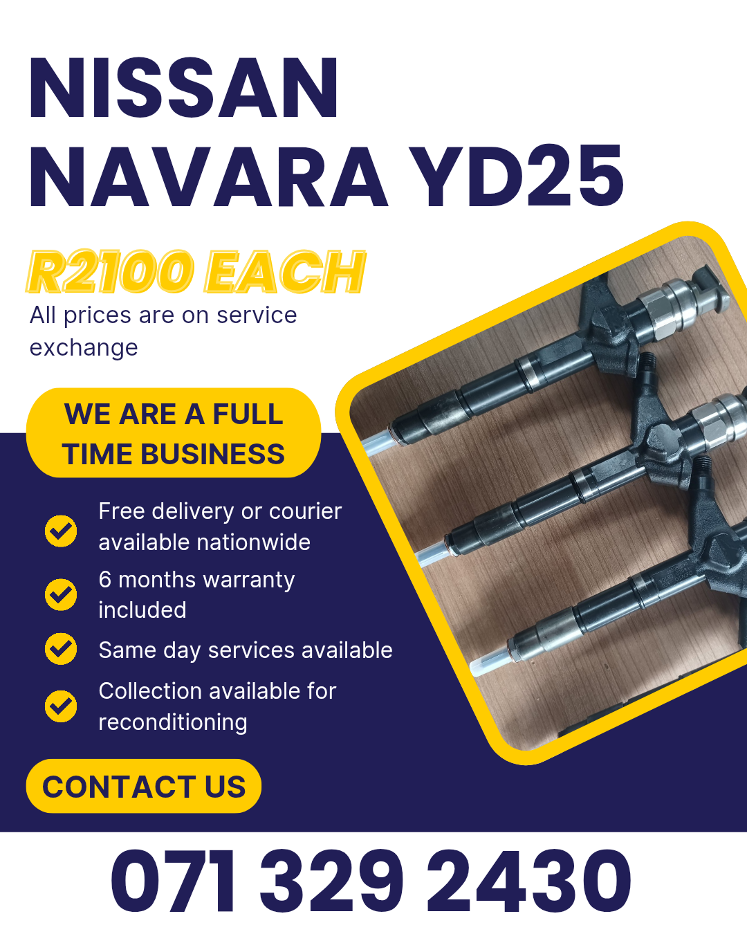 NISSAN NAVARA YD25 INJECTORS FOR SALE WITH WARRANTY - Private Seller NISSAN NAVARA YD25 INJECTORS FOR SALE WITH WARRANTY - Private Seller