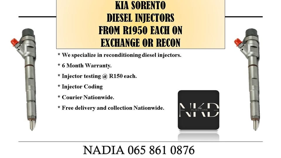 KIA SORENTO DIESEL INJECTORS FOR SALE ON EXCHANGE OR RECON