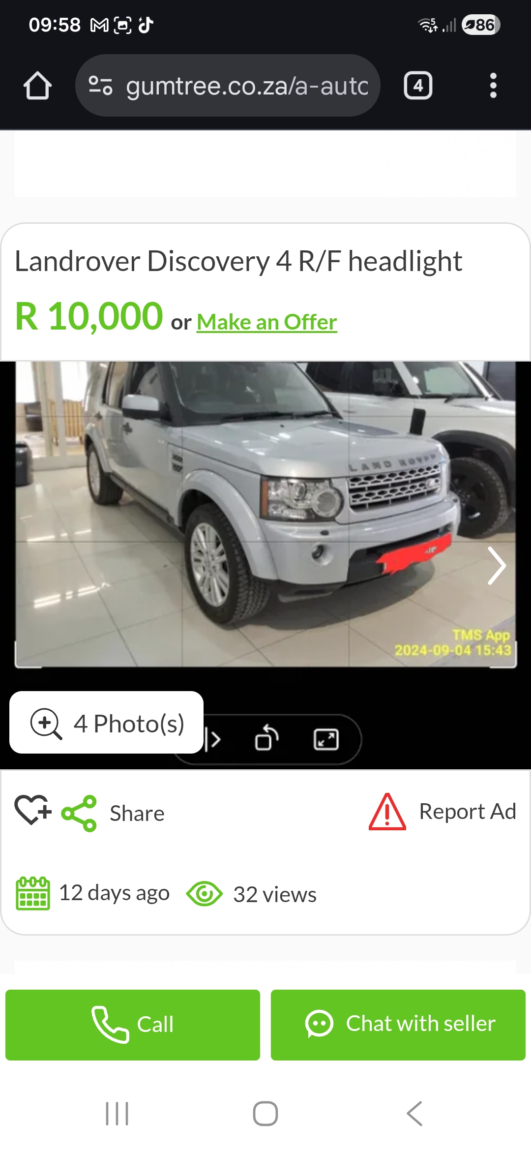 Landrover Discovery 4 R/F headlight - Private Seller Landrover Discovery 4 R/F headlight - Private Seller
